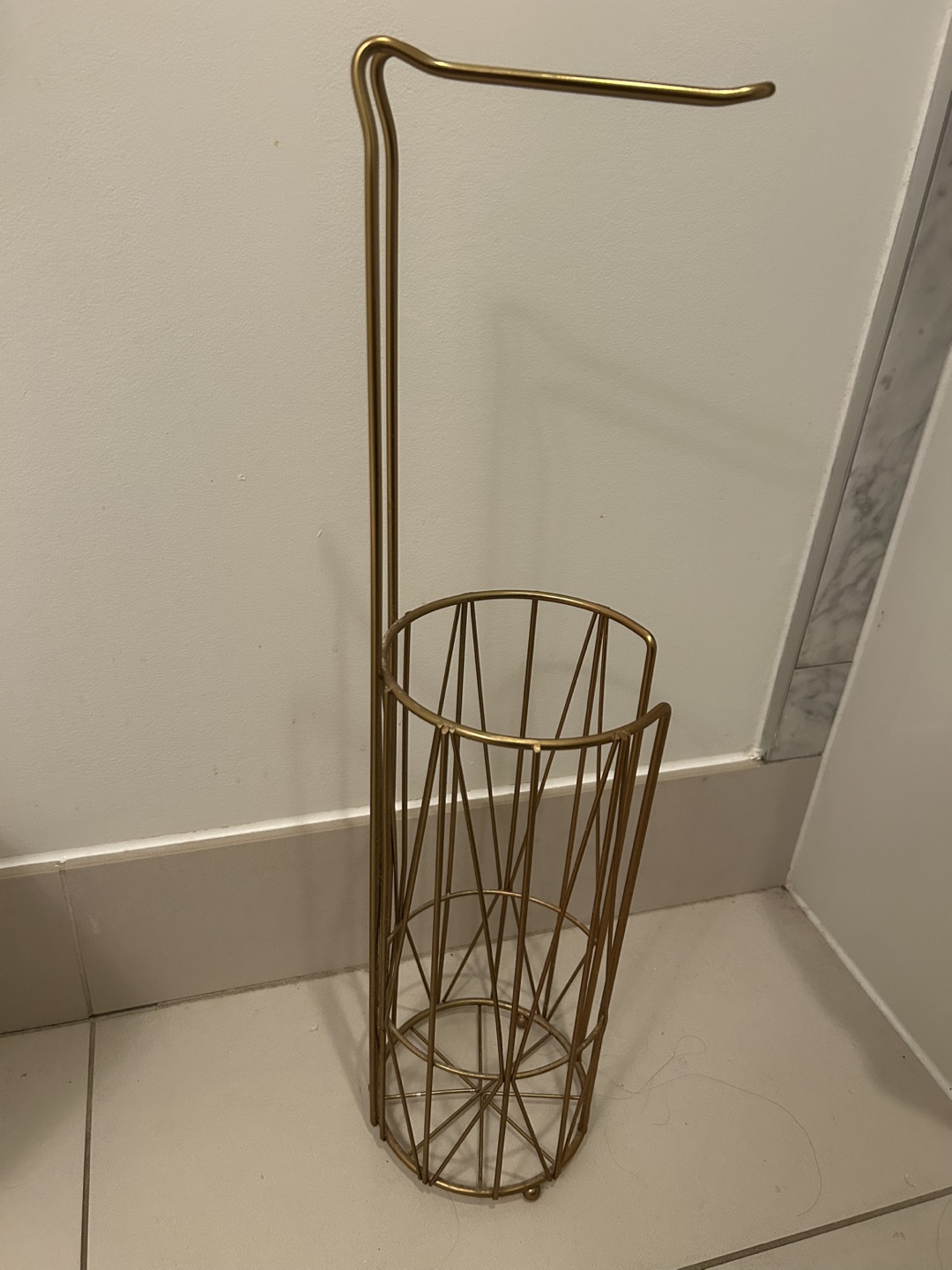 Gold Metal Toilet Paper Holder Stand