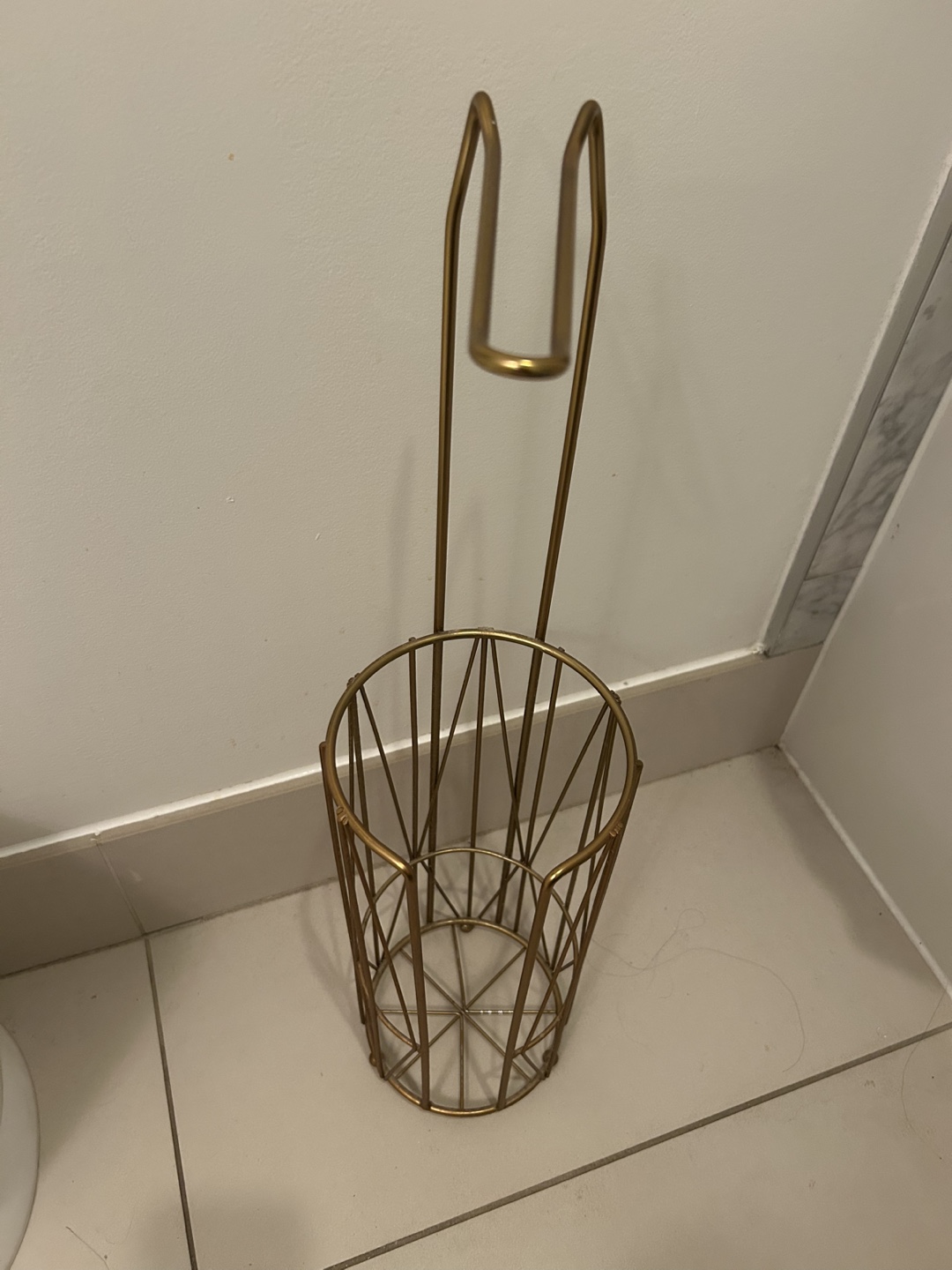 Gold Metal Toilet Paper Holder Stand - photo 4