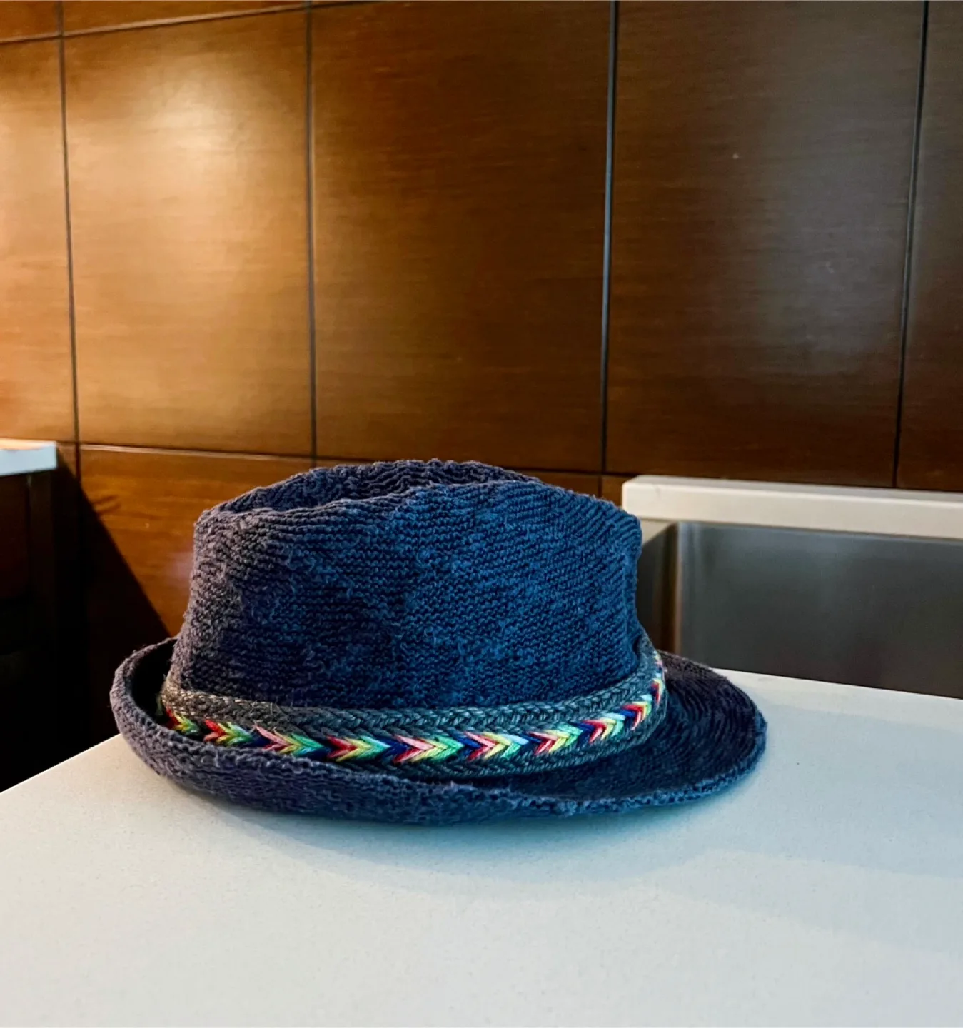 Zara Accessories Blue Knit Hat thumbnail