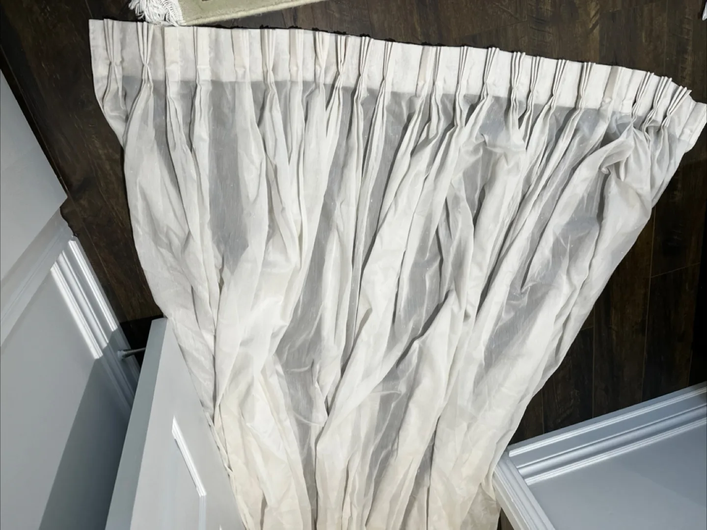 Two Cream Sheer Curtains