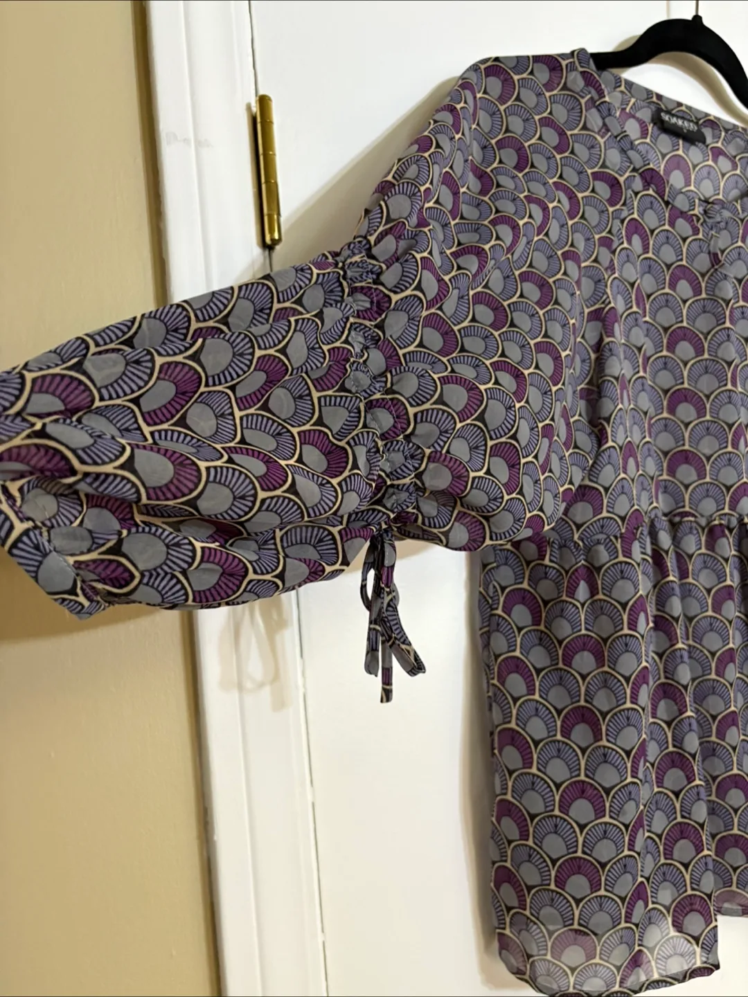 Soaked in Luxury Purple Patterned Blouse - Size S image indicator(6)