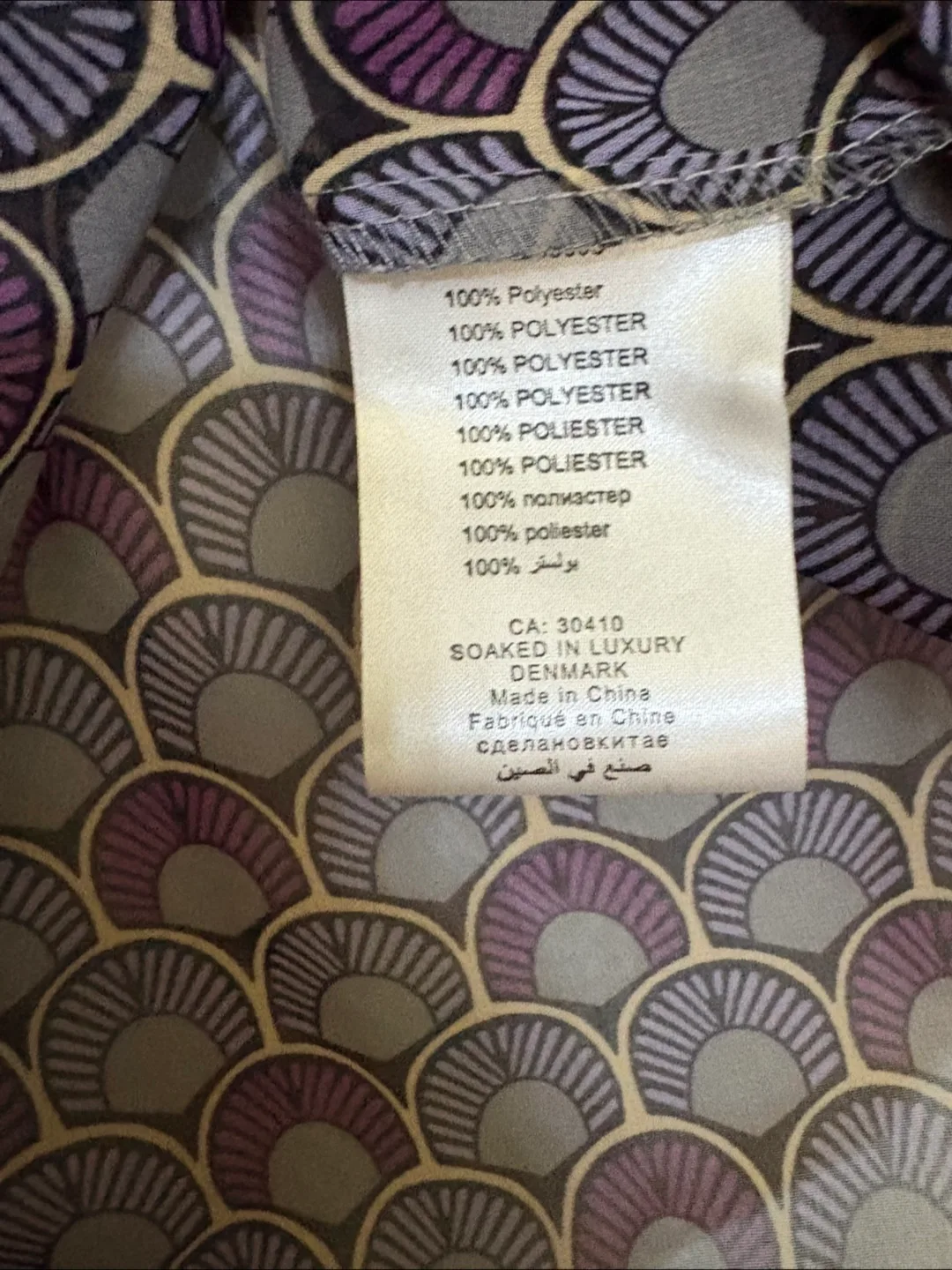 Soaked in Luxury Purple Patterned Blouse - Size S image indicator(4)