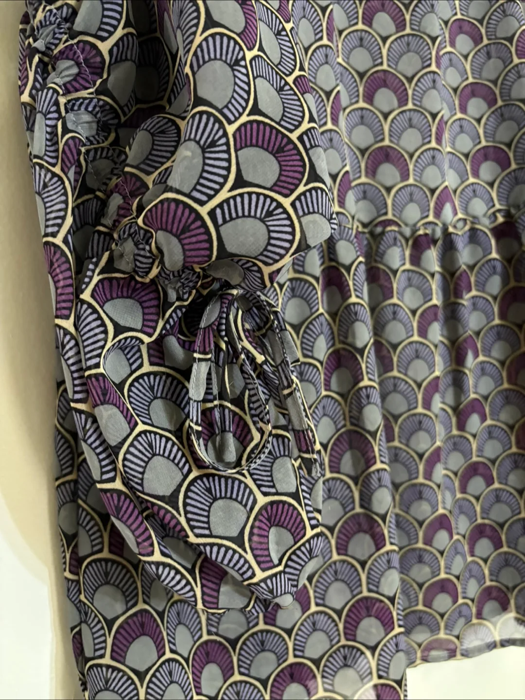 Soaked in Luxury Purple Patterned Blouse - Size S image indicator(5)