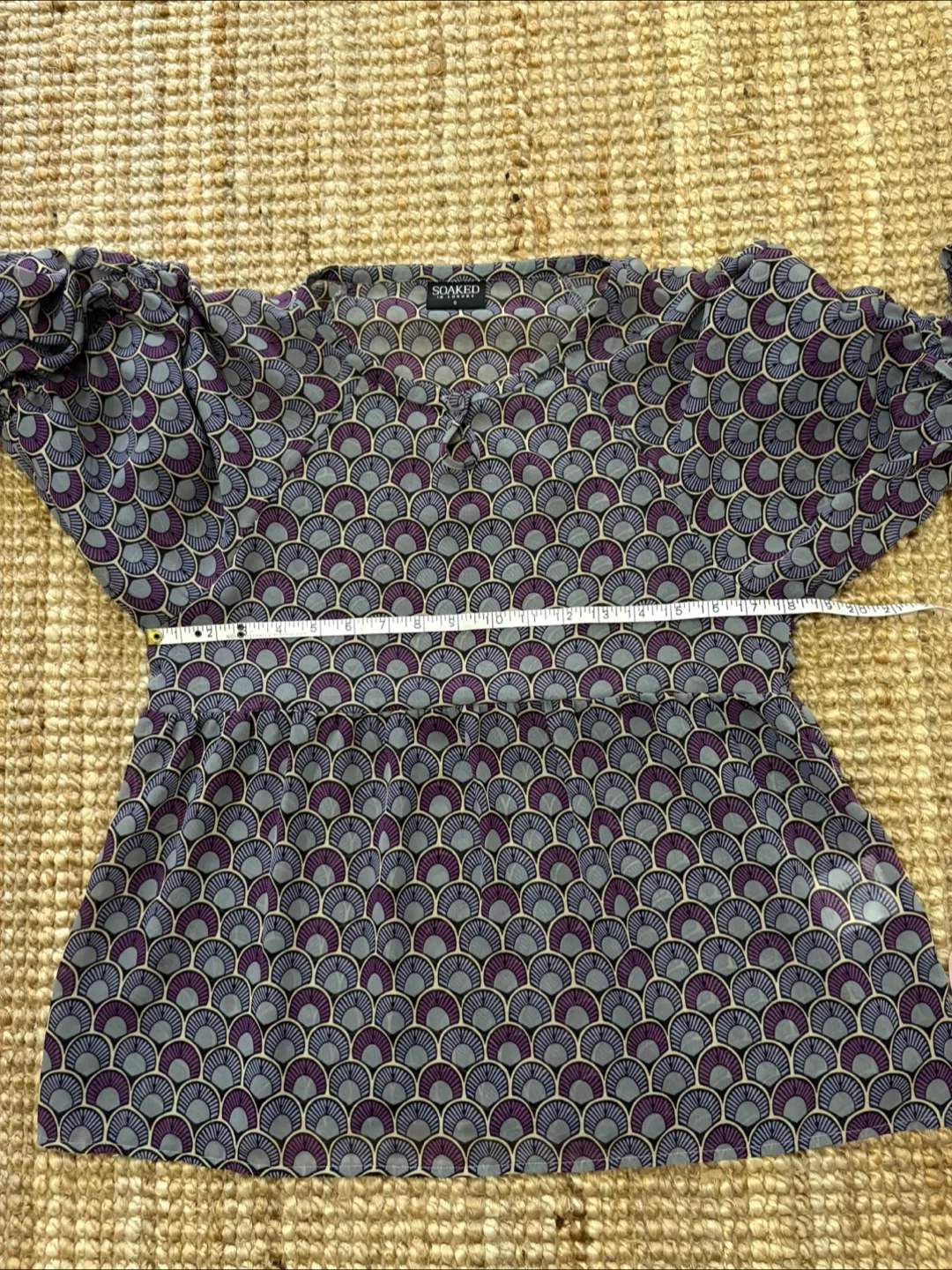 Soaked in Luxury Purple Patterned Blouse - Size S image indicator(7)