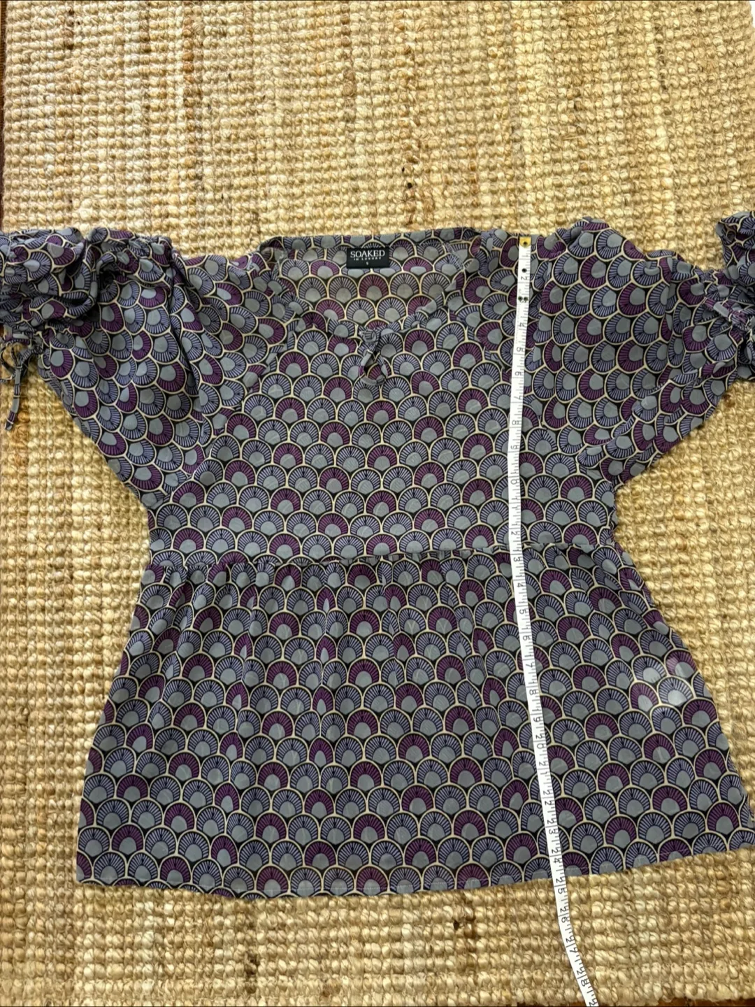 Soaked in Luxury Purple Patterned Blouse - Size S image indicator(8)