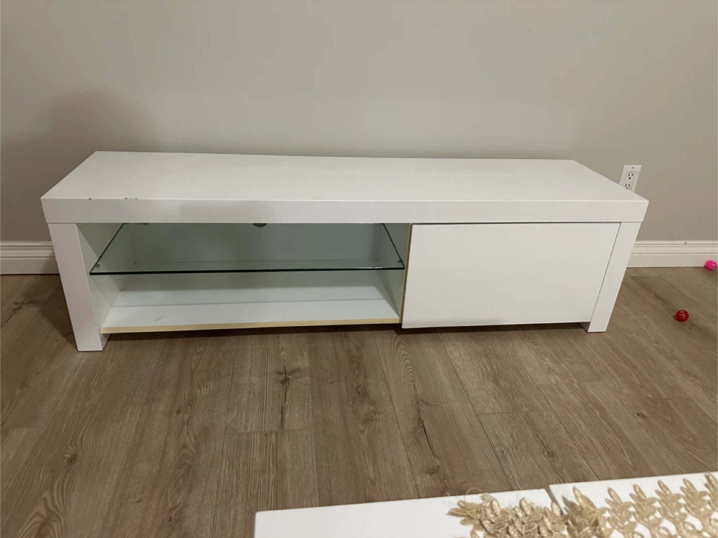 White TV Stand with storage - photo 2