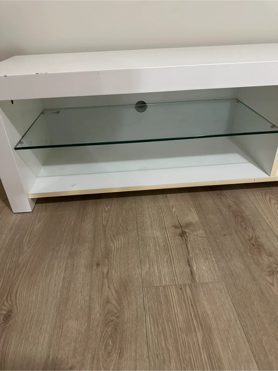 White TV Stand with storage - photo 3