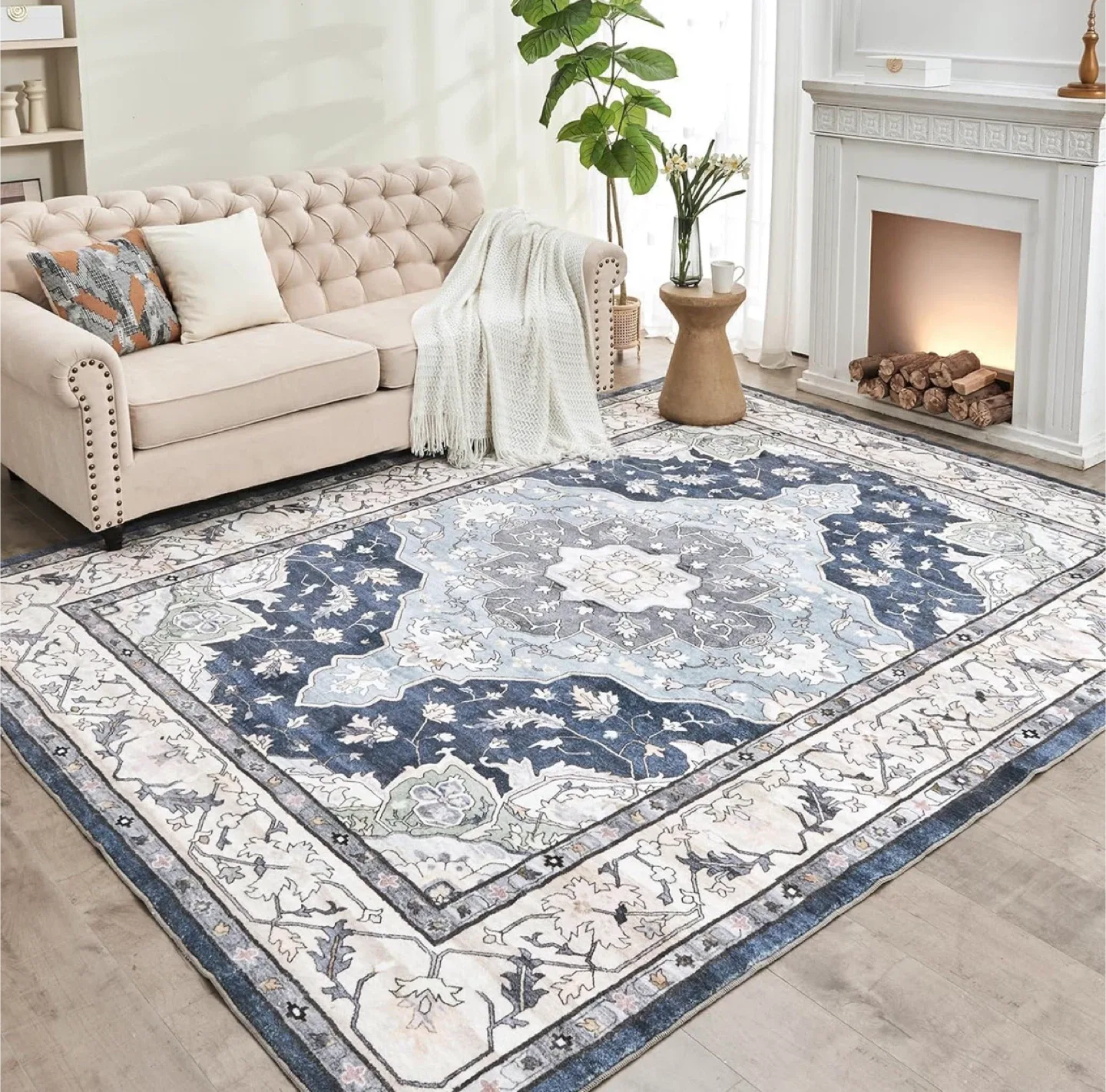 Area Rug - Blue Patterned Carpet thumbnail