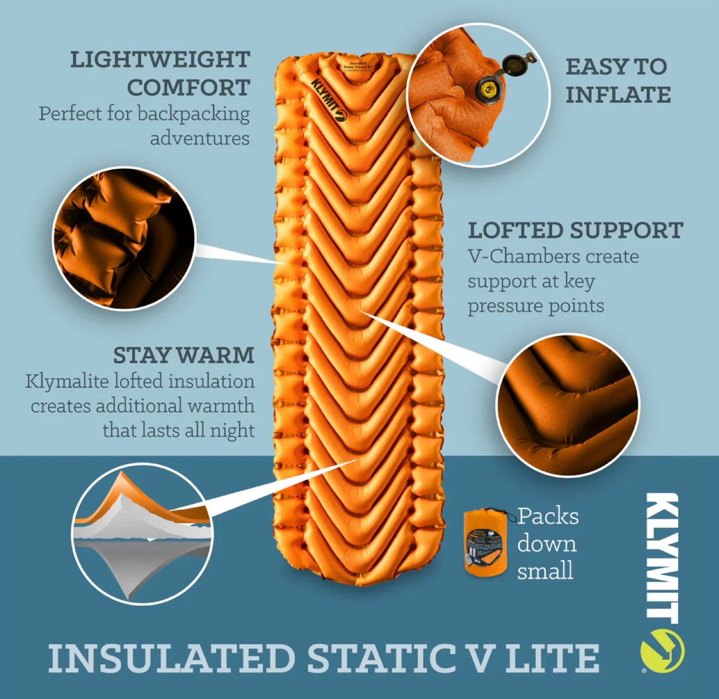 Klymit Insulated Static V Lite Sleeping Pad image indicator(3)