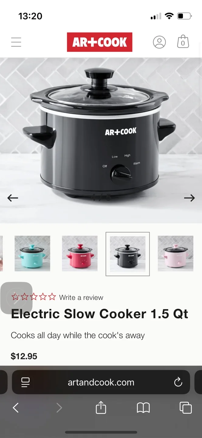 AR+COOK Electric Slow Cooker 1.5 Qt thumbnail