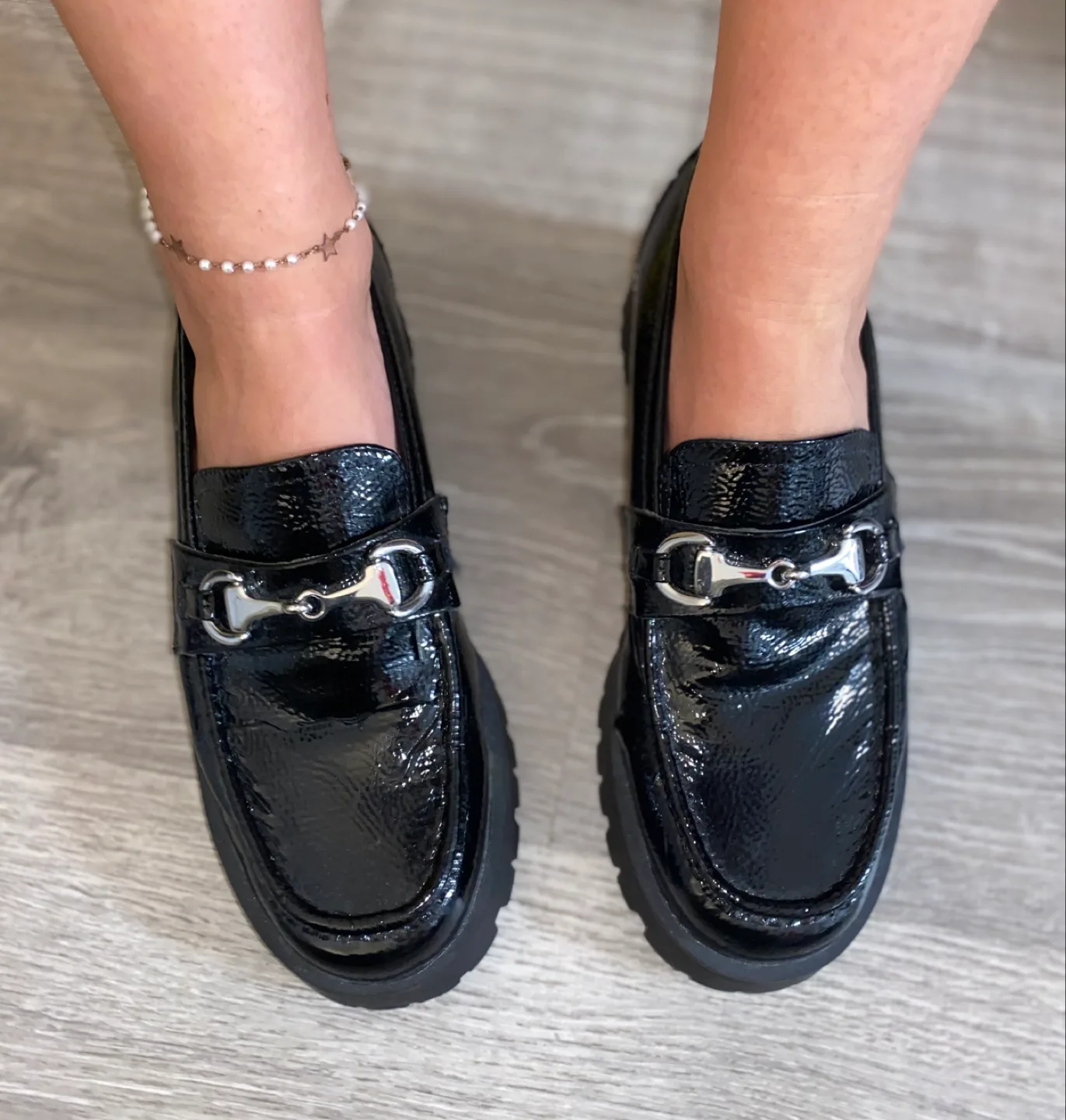Nine West Black Patent Leather Loafers - Size 9.5 image indicator(5)