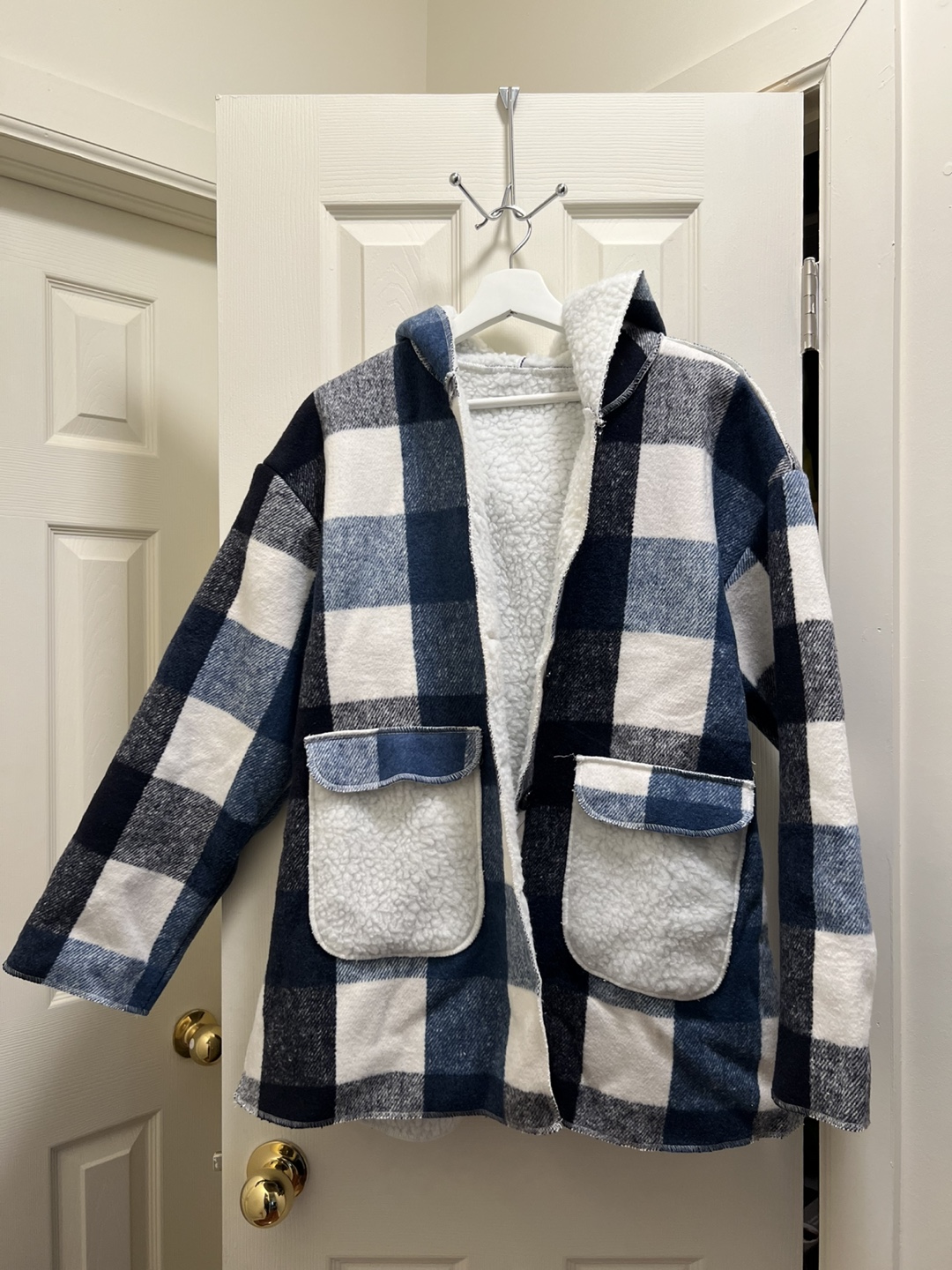 Plaid Sherpa Jacket - Size L