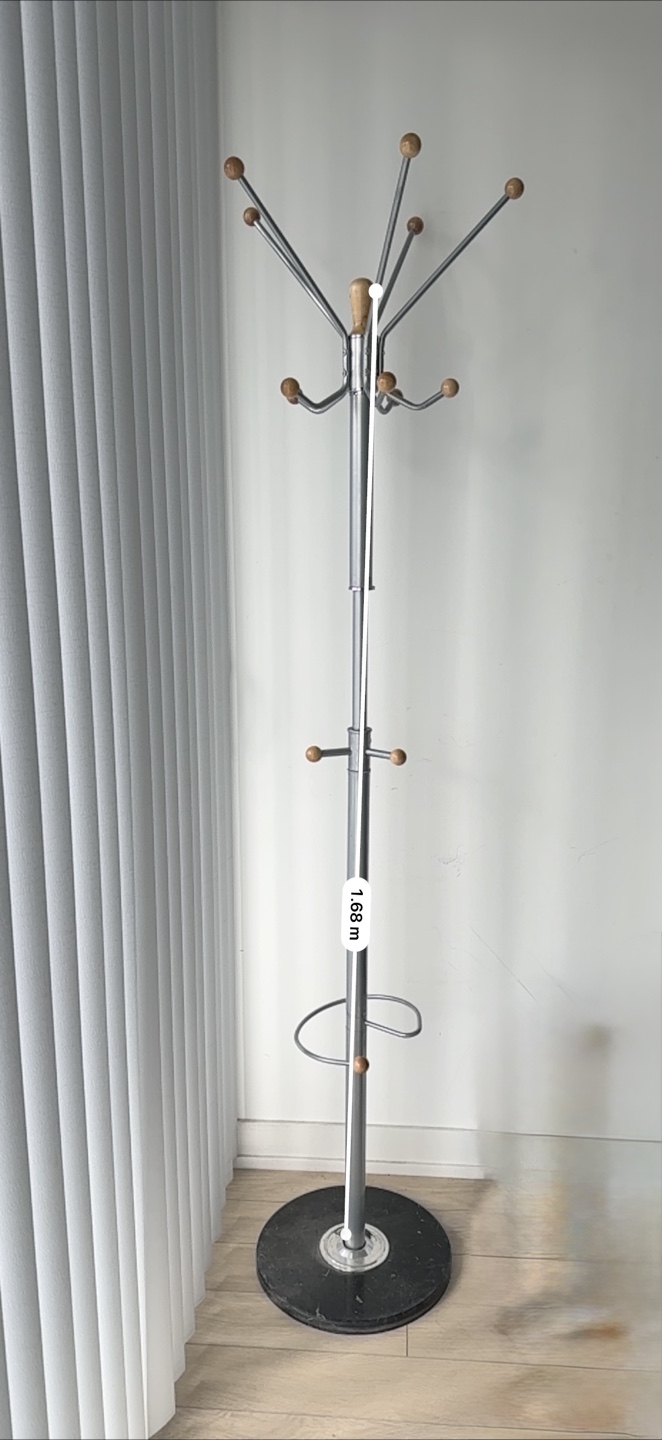 Standing Coat Rack - Silver & Wood - photo 3