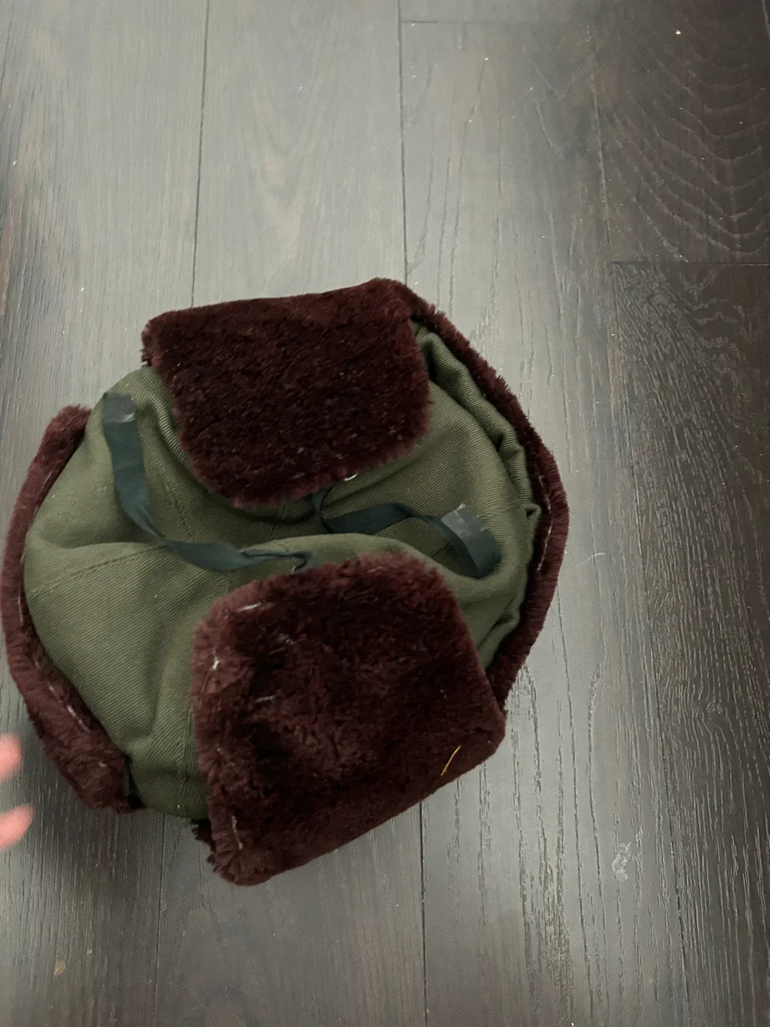 Olive Green Trapper Hat with Faux Fur image indicator(3)