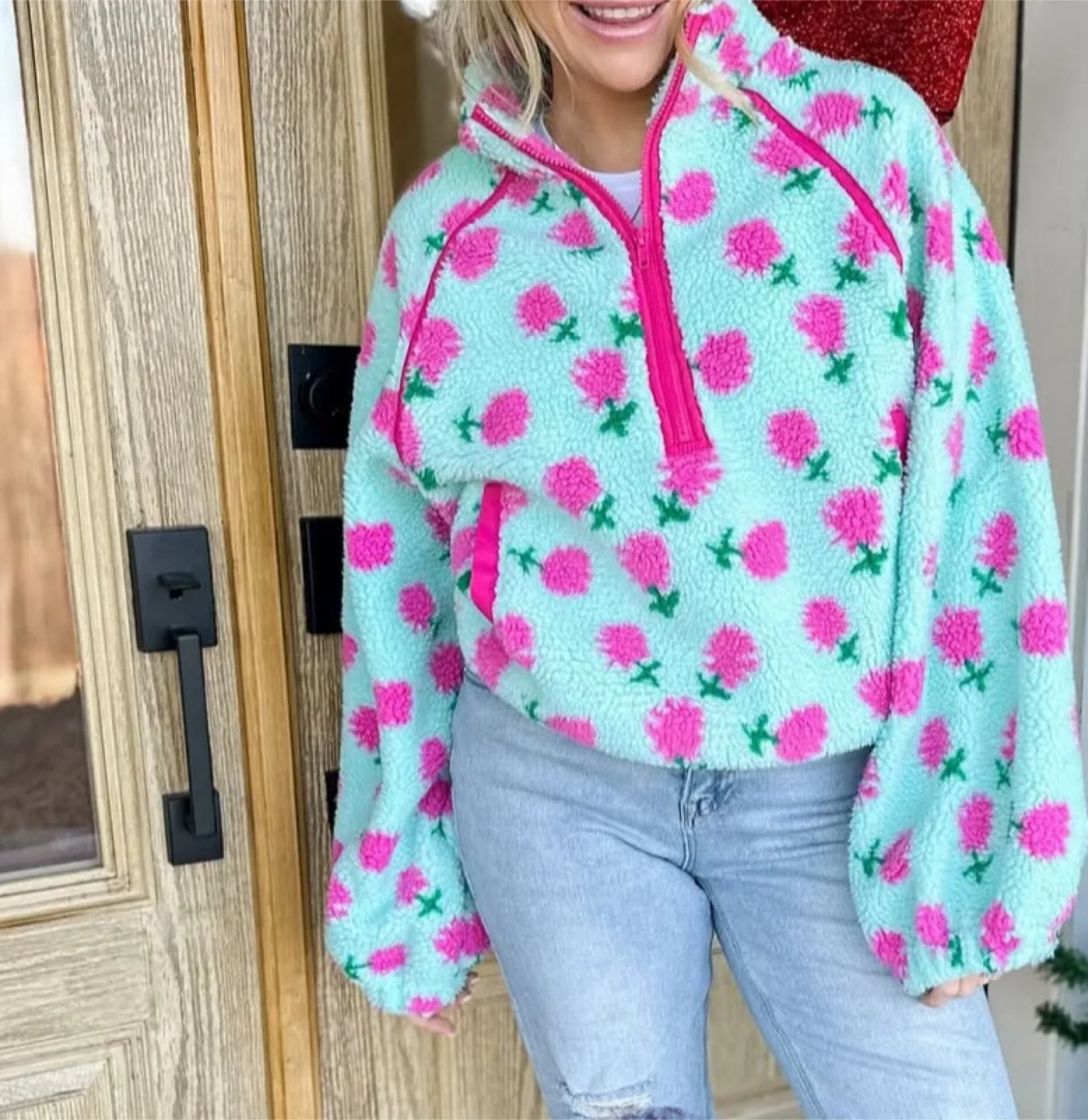 Sweet Cherry Fleece Pullover Jacket - Size S (NWT) image indicator(3)