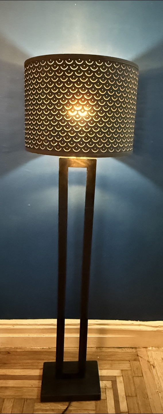 Standing Floor Lamp with Patterned Shade