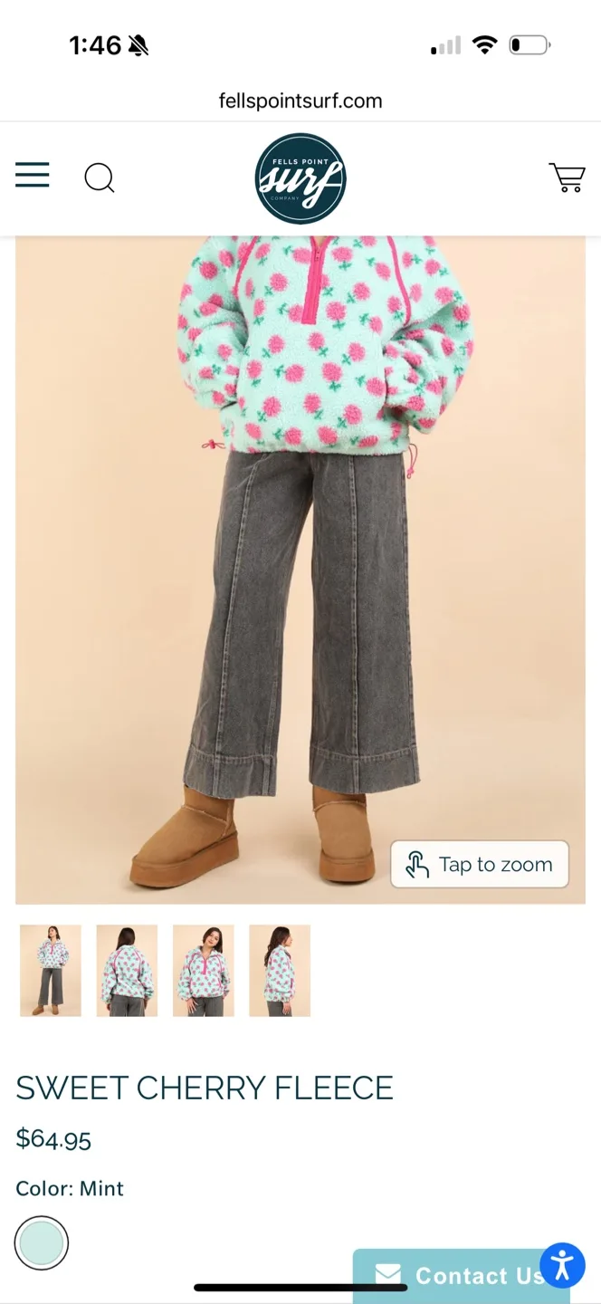 Sweet Cherry Fleece Pullover Jacket - Size S (NWT) image indicator(7)