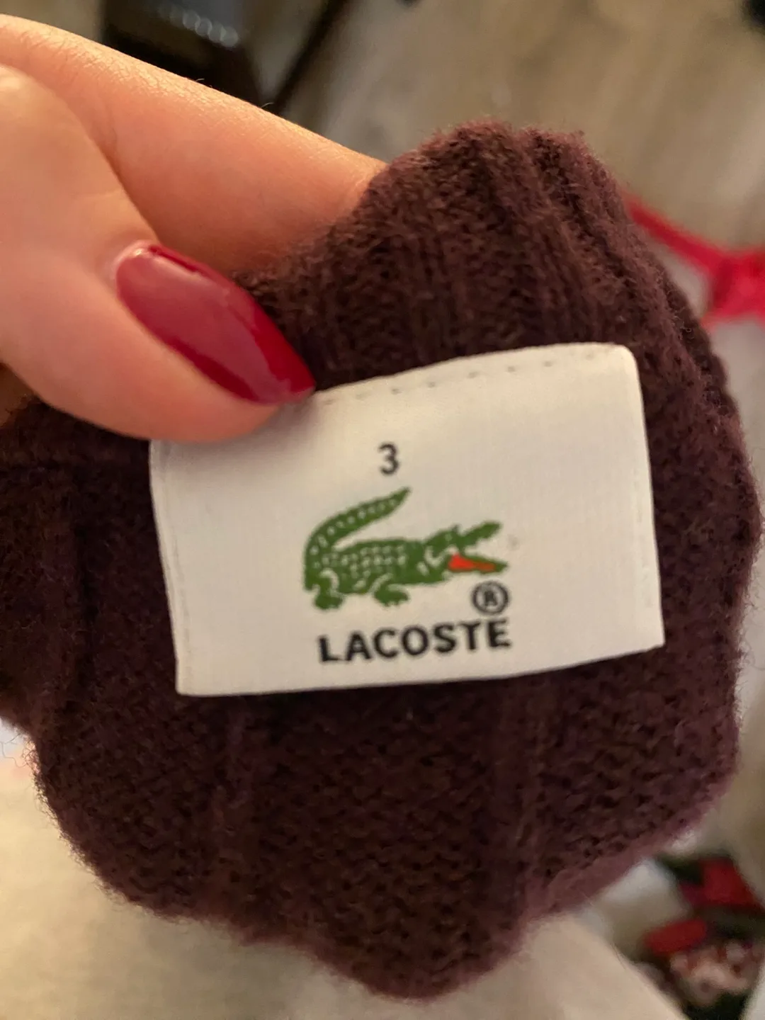 Vintage Lacoste V-Neck Sweater - Size 3 image indicator(2)