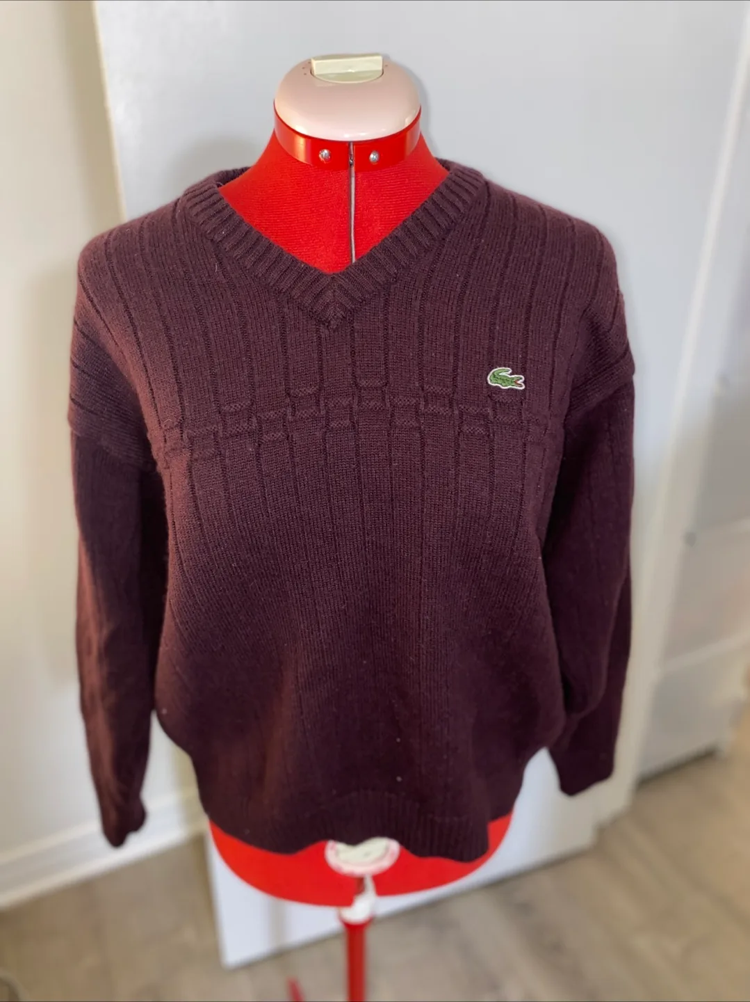 Vintage Lacoste V-Neck Sweater - Size 3 thumbnail