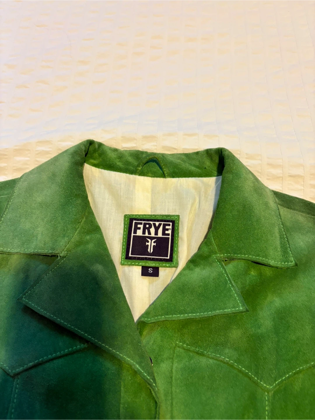 Frye Green Suede Leather Jacket - Size Small - photo 3