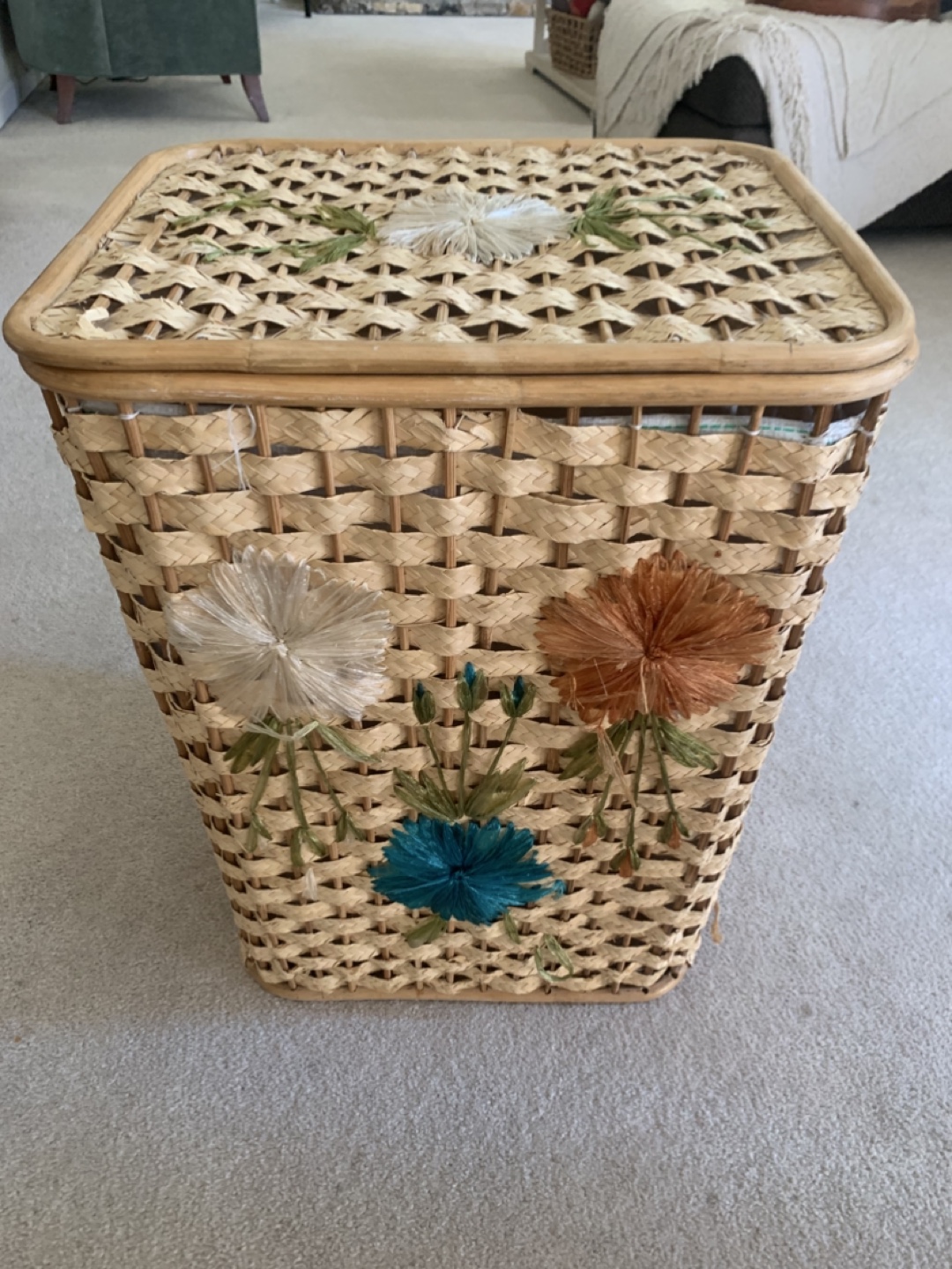 Floral laundry basket