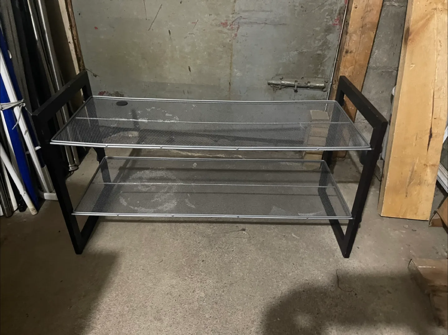 Black Metal Mesh Shelf Unit thumbnail