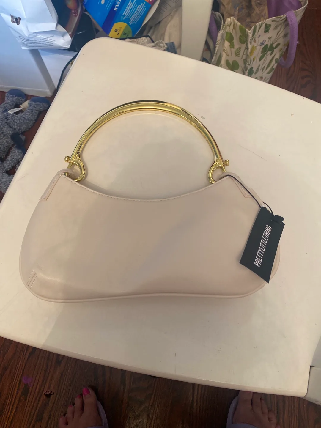 PrettyLittleThing Cream Shoulder Bag thumbnail