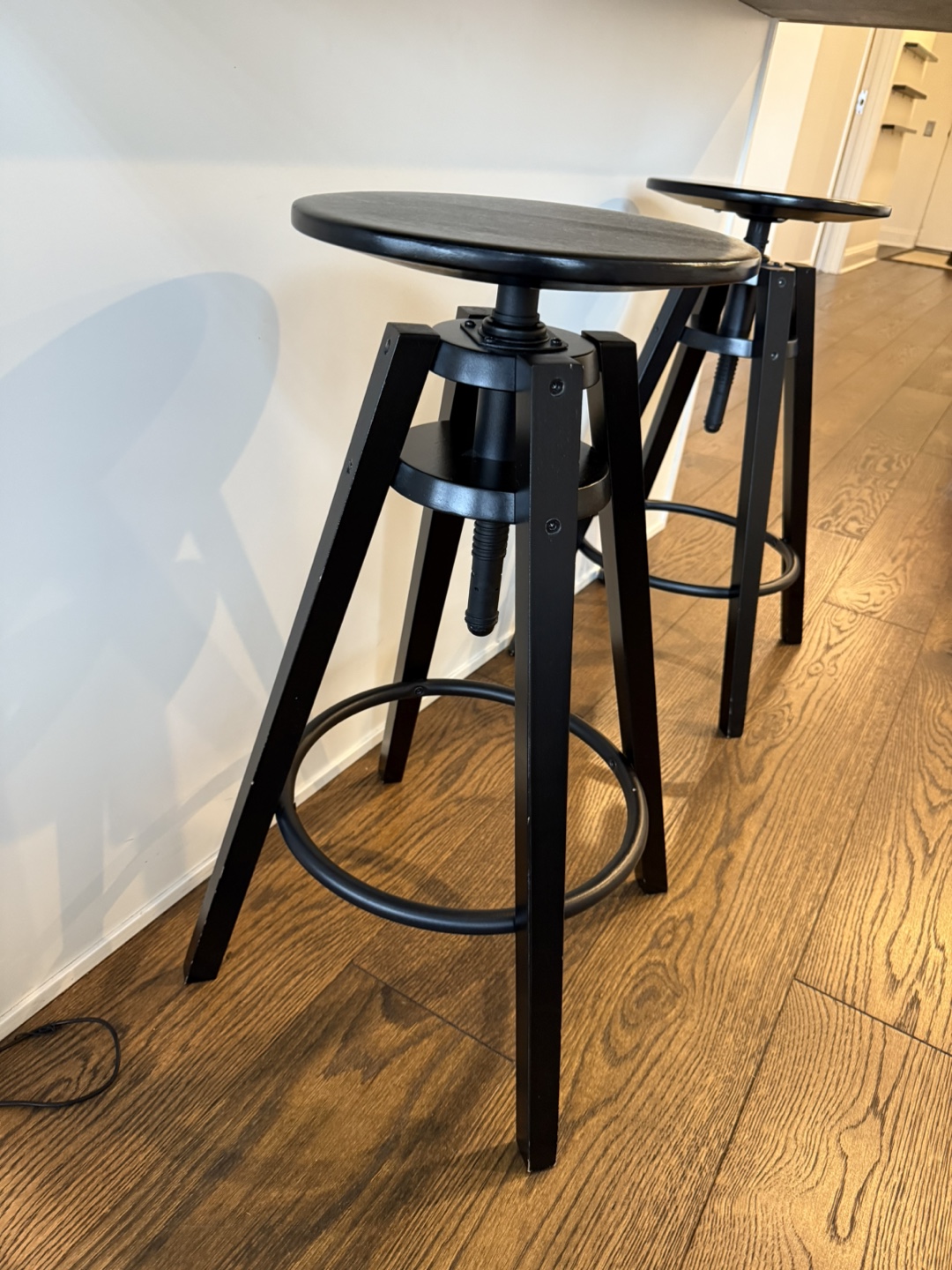 MOVE OUT BY 9/8 - 2 Black Adjustable Height Bar Stool
