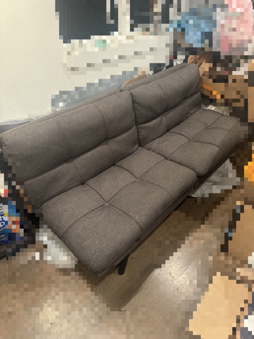 Gray Futon Sofa Bed - Converts to Bed