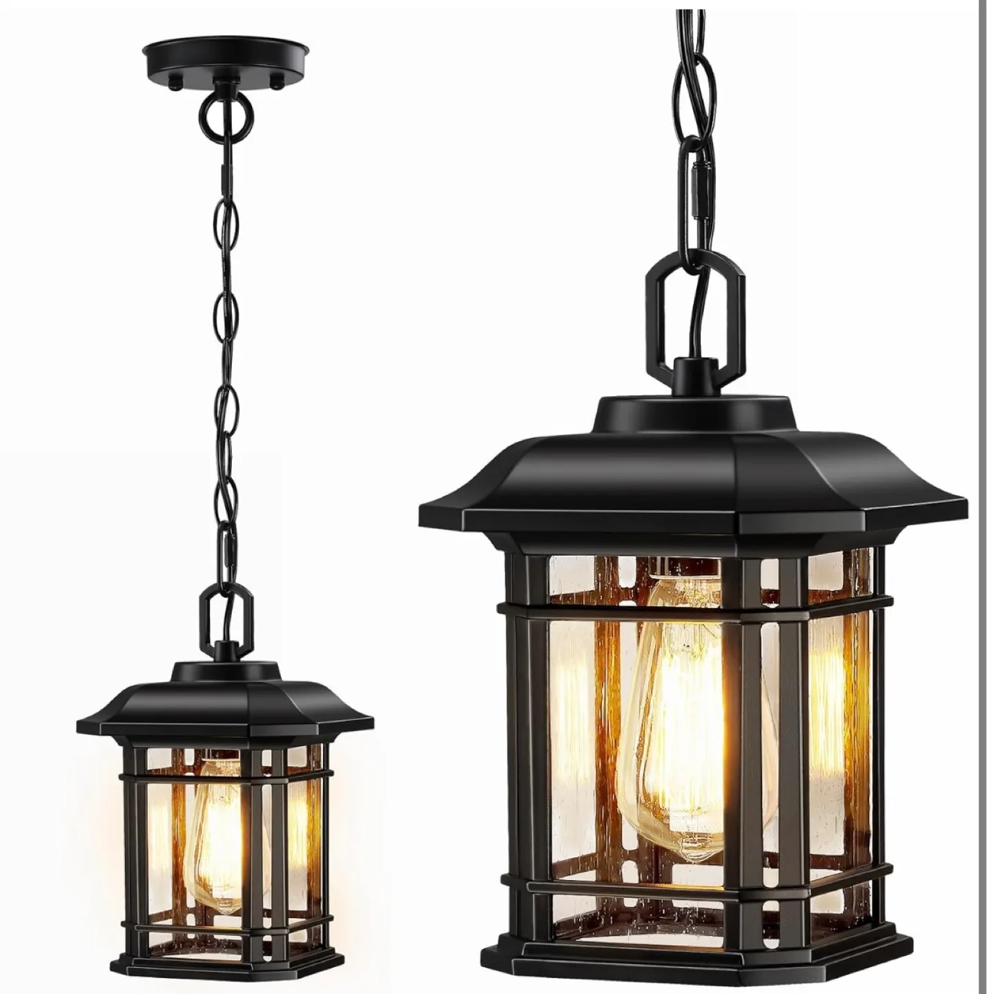 Outdoor Hanging Pendant Light - Black thumbnail
