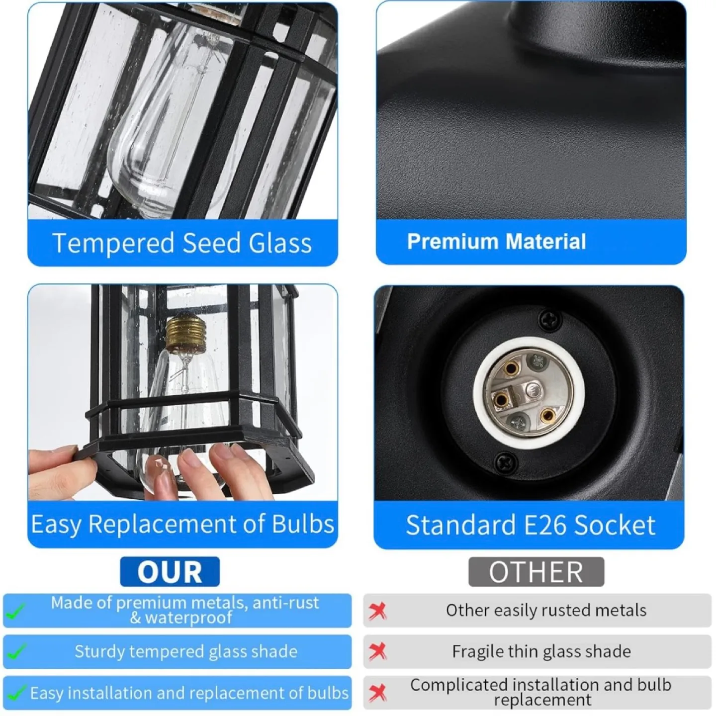 Outdoor Hanging Pendant Light - Black image indicator(4)