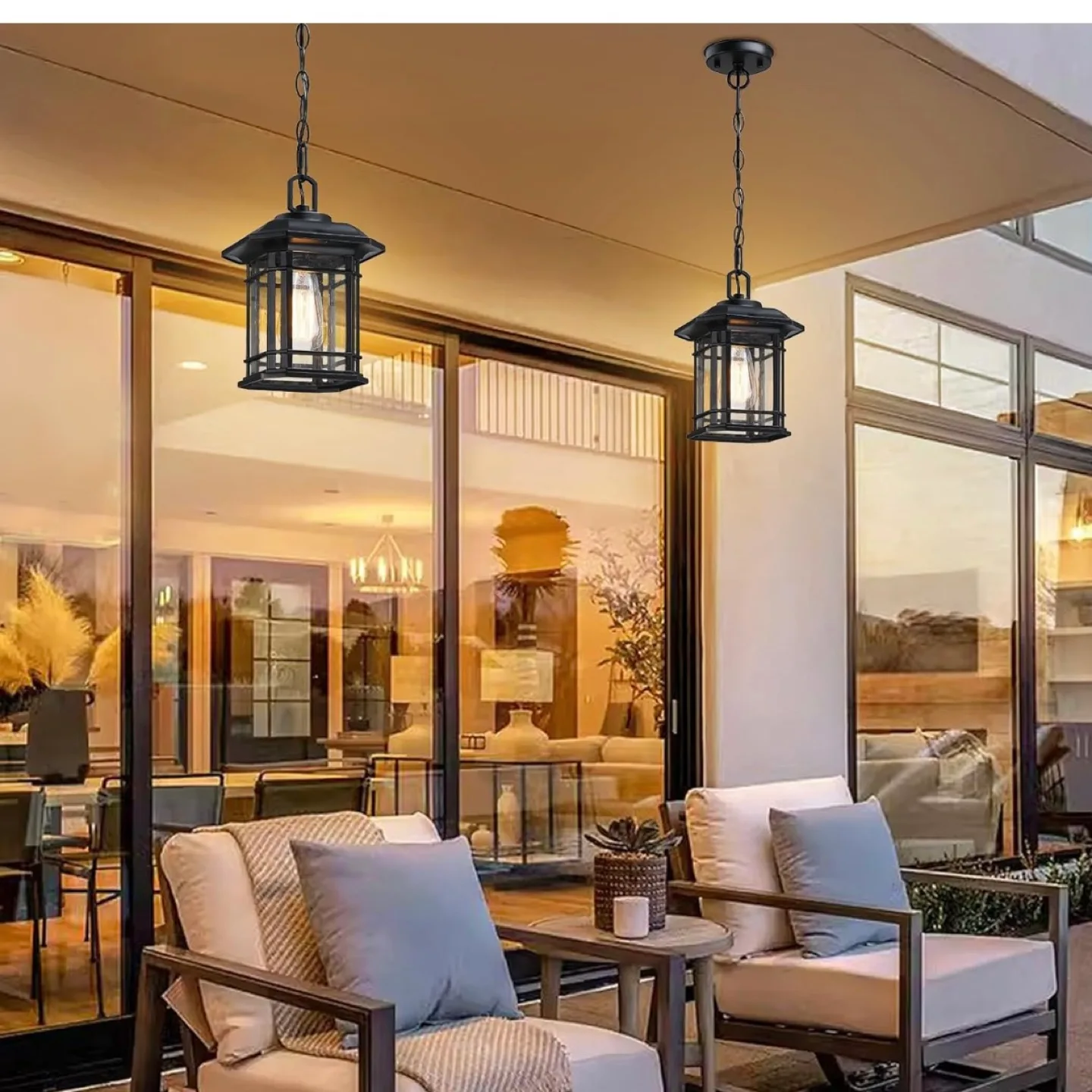 Outdoor Hanging Pendant Light - Black image indicator(2)