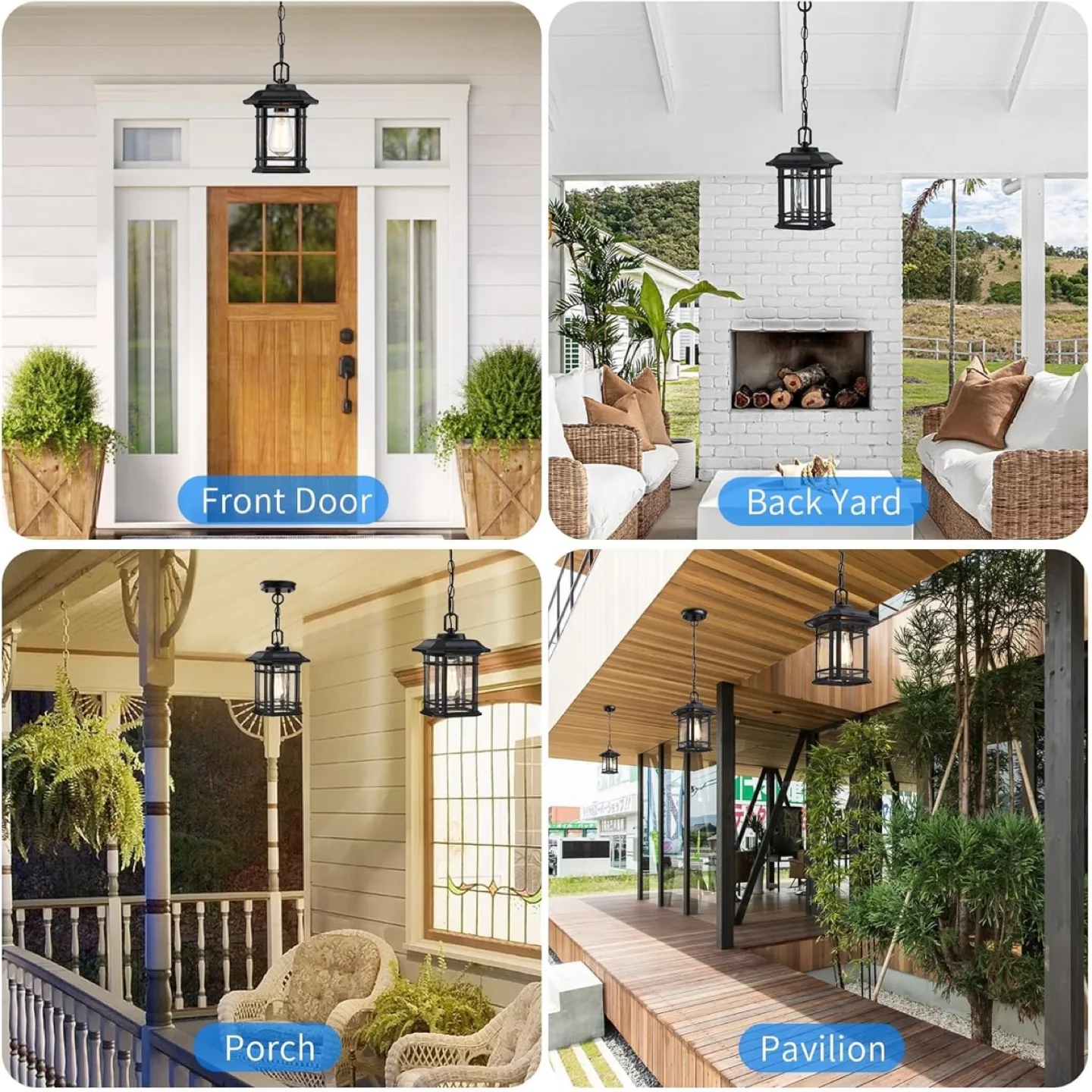 Outdoor Hanging Pendant Light - Black image indicator(7)