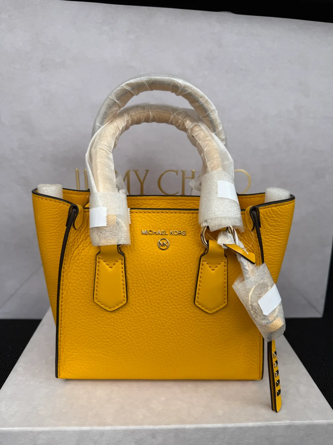 New Michael Kors Jasmine Small Satchel - Yellow thumbnail