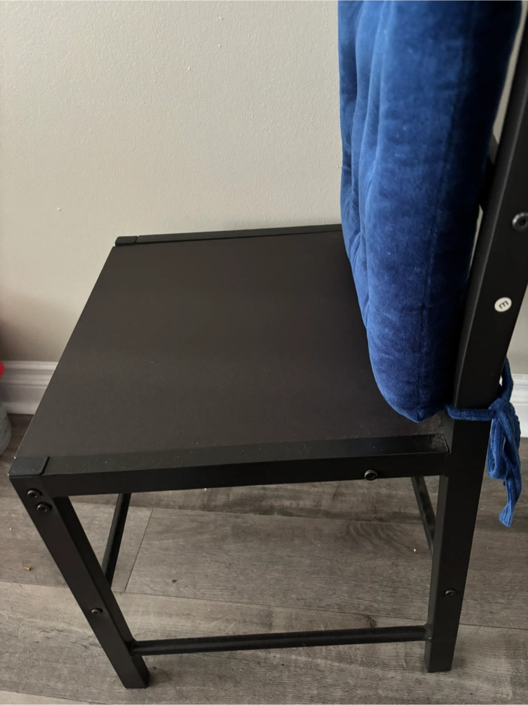 Black Chair with Blue Cushion - photo 2