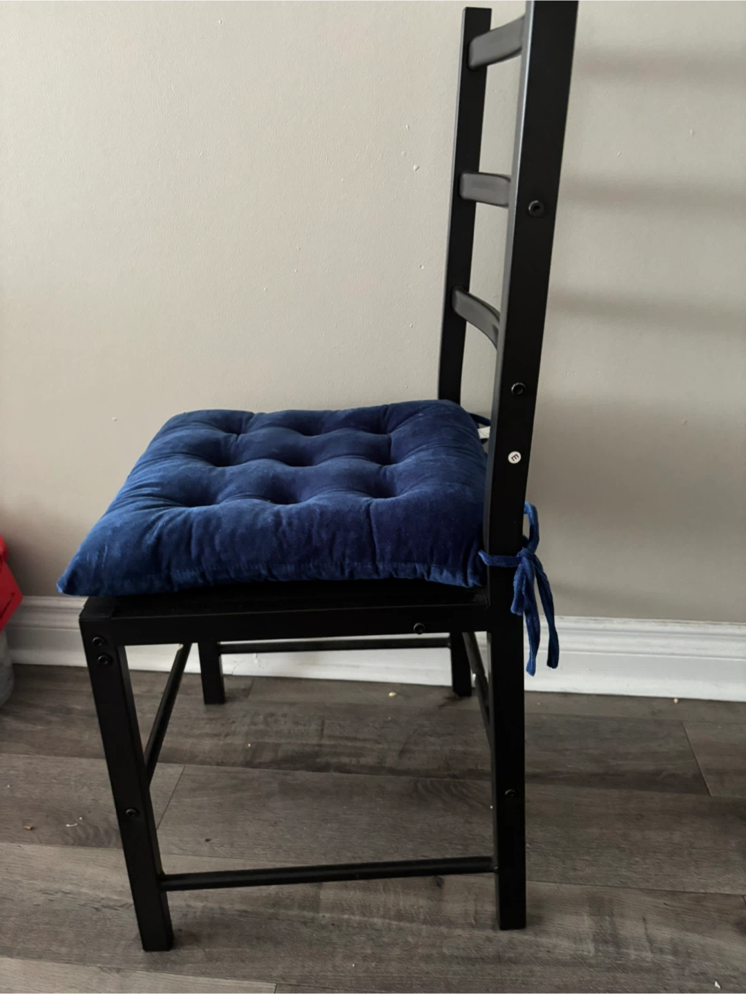 Black Chair with Blue Cushion - photo 3
