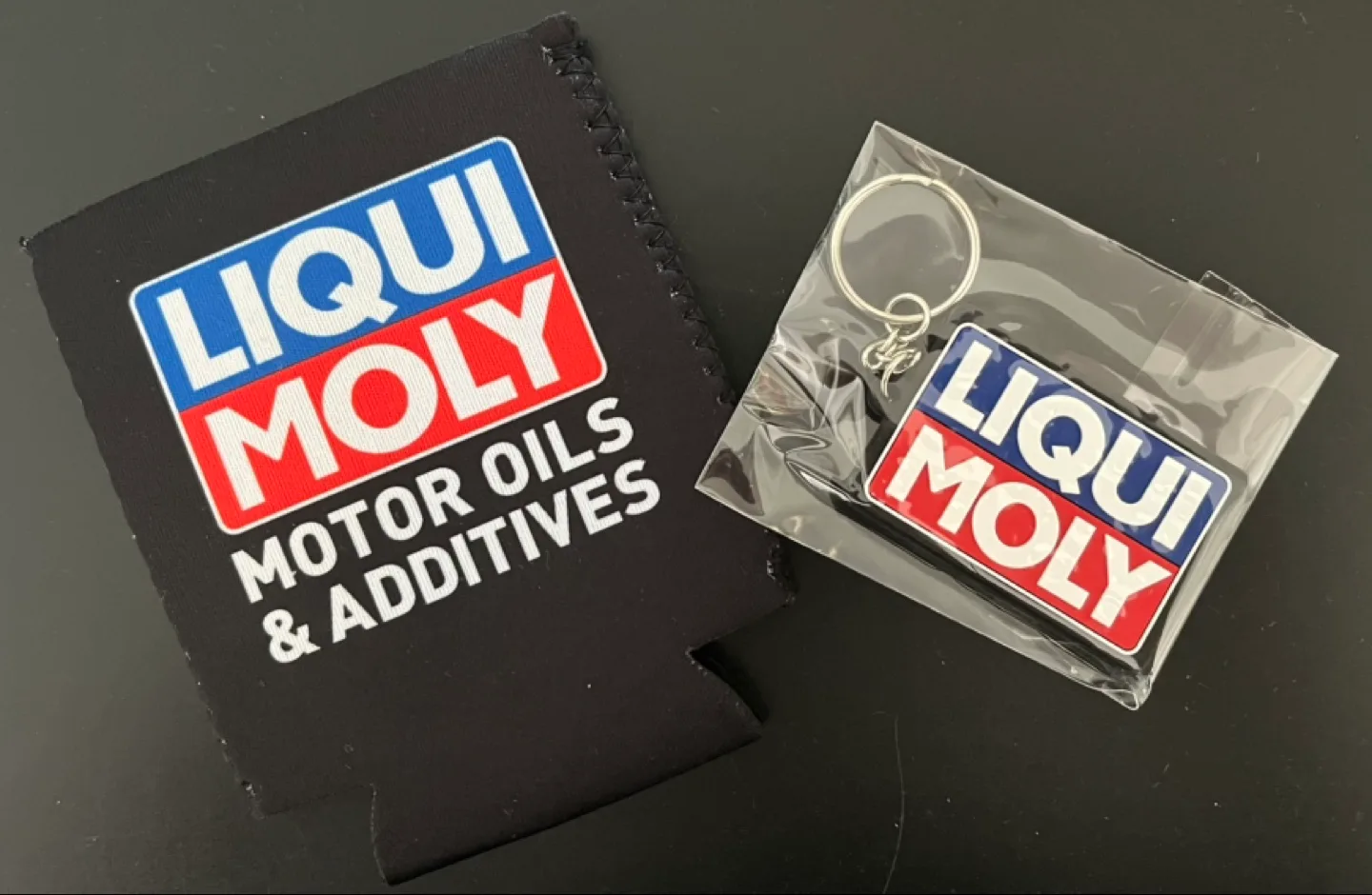 LIQUI MOLY Keychain & Foam Can Cooler Sleeve - Brand New thumbnail