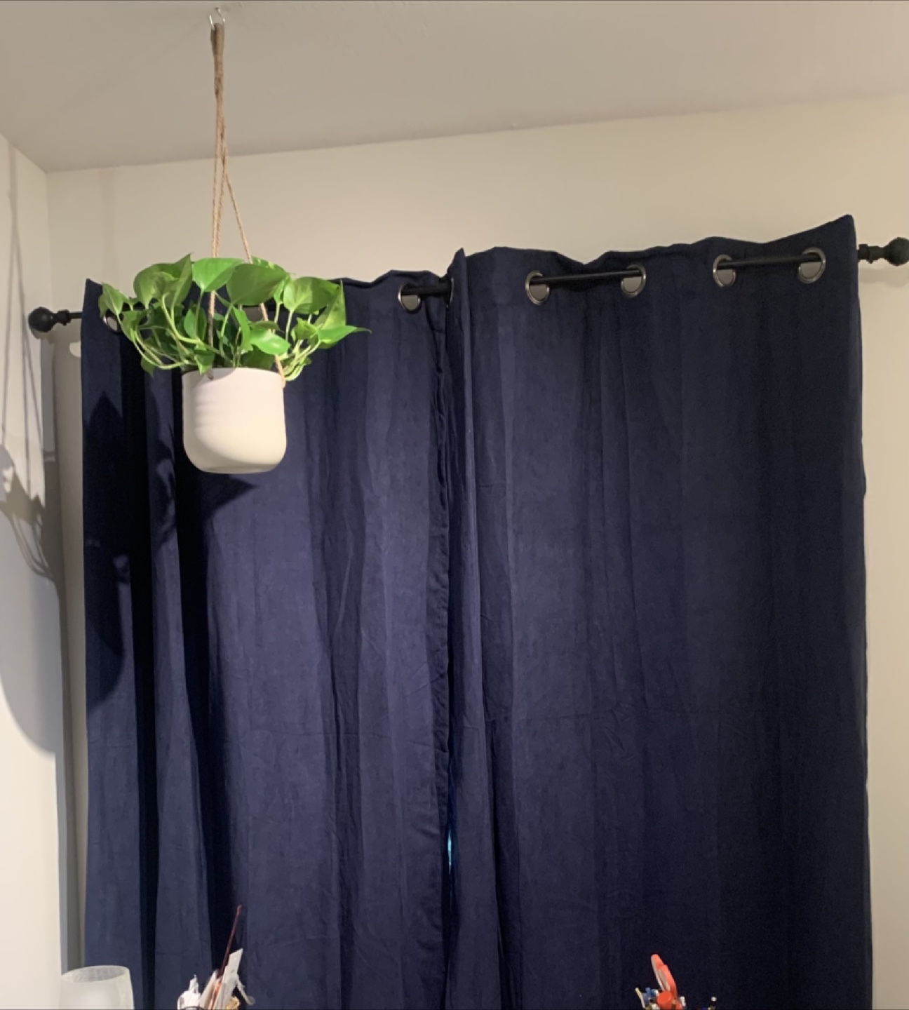 Blue curtains