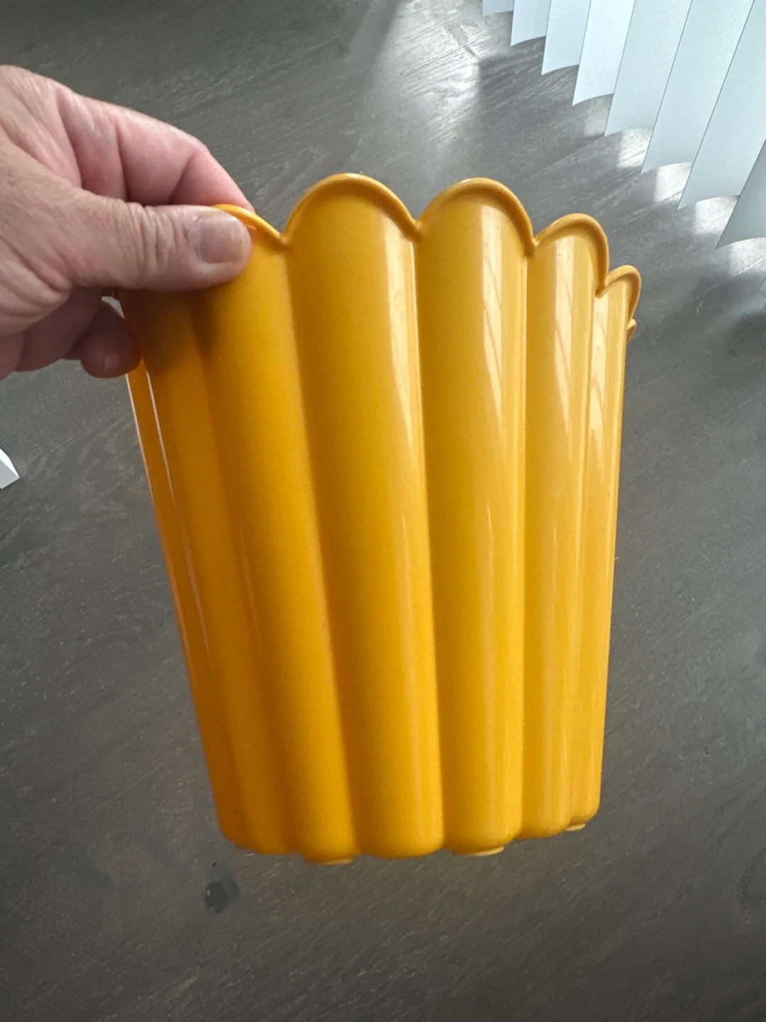 Lot of 3 6” plant planters (1 yellow, 2 purple) image indicator(2)