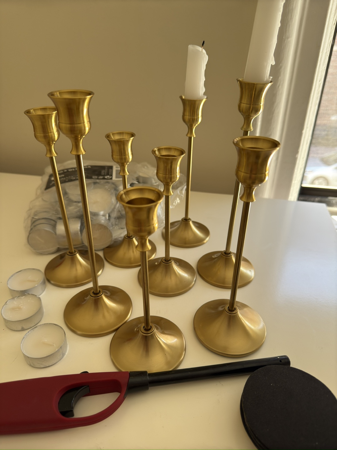 Gold Candle Holders (Set of 7) - photo 2