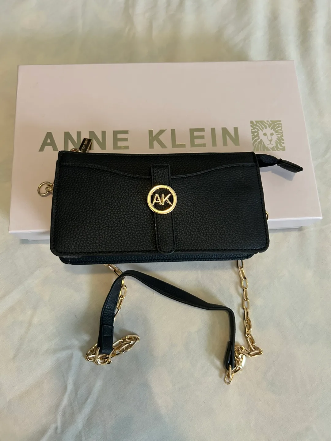 Anne Klein Black Crossbody Bag with Chain thumbnail