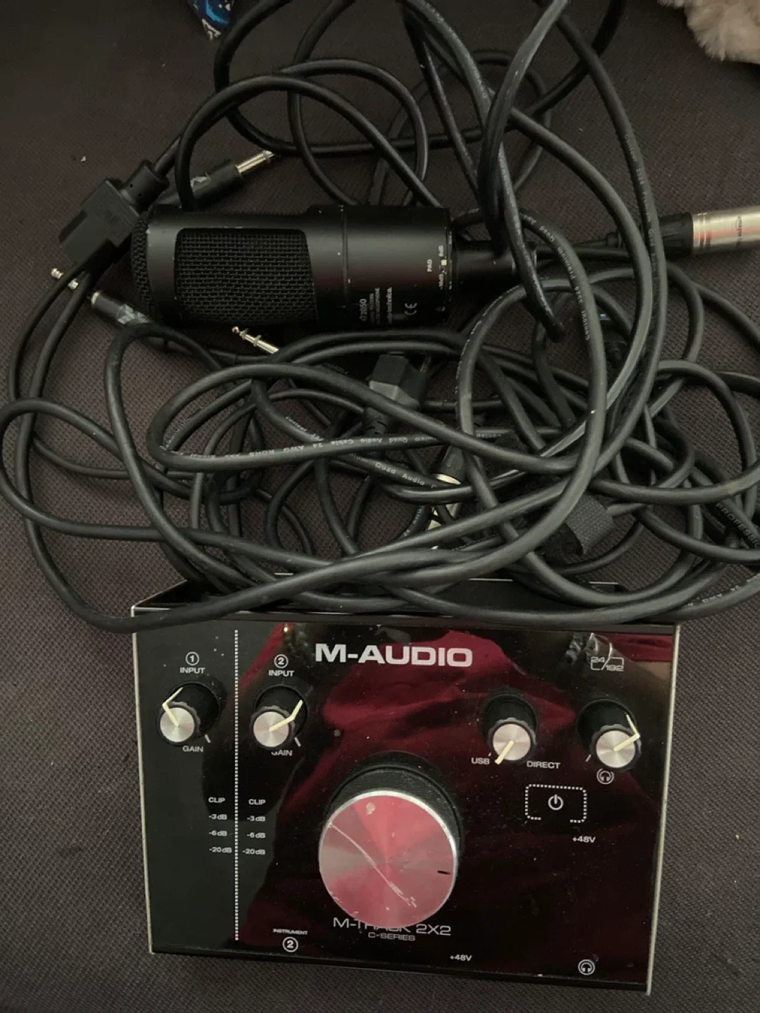M-Audio M-Track 2x2 Audio Interface & Audio-Technica Mic thumbnail