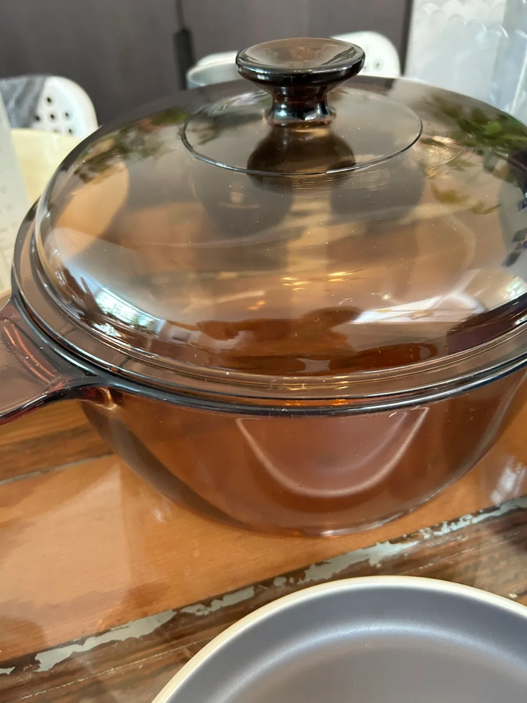 Vintage Amber Vision Corning Ware Pot with Lid thumbnail