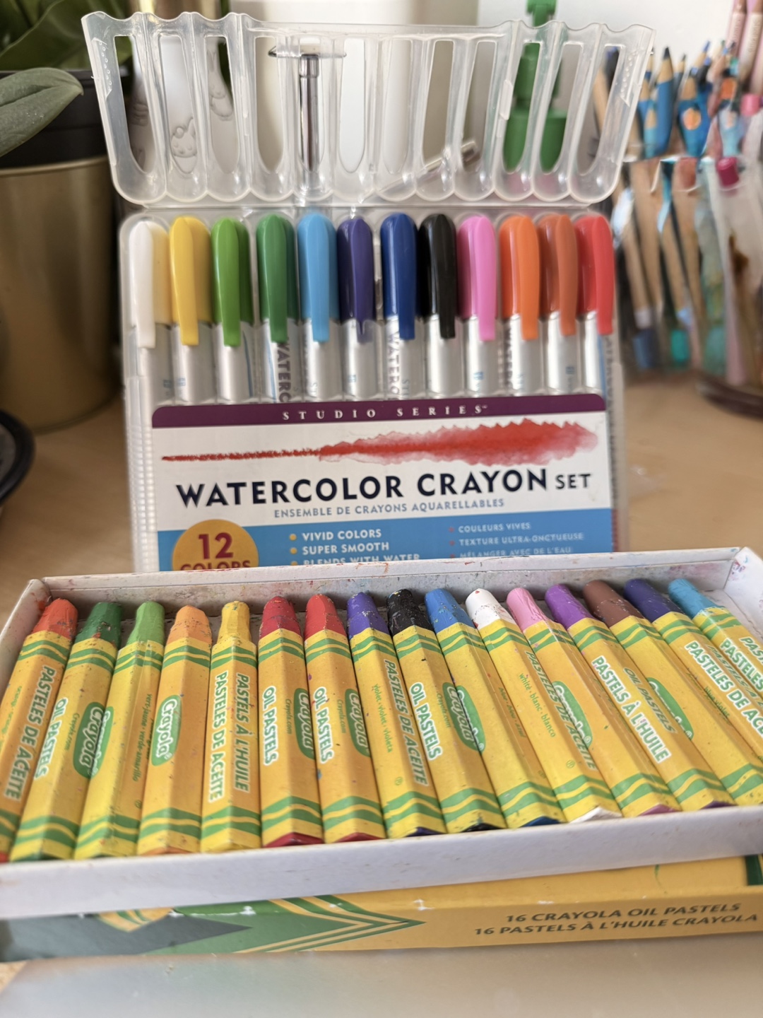Studio Series Watercolor Crayon Set + Crayola Oil Pastels - photo 4