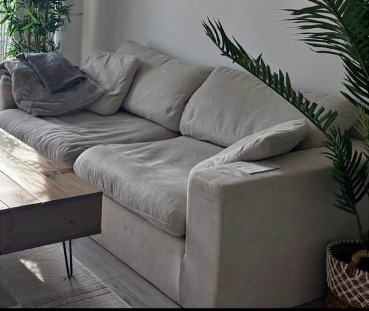 Comfortable Beige Sofa - 87" Wide