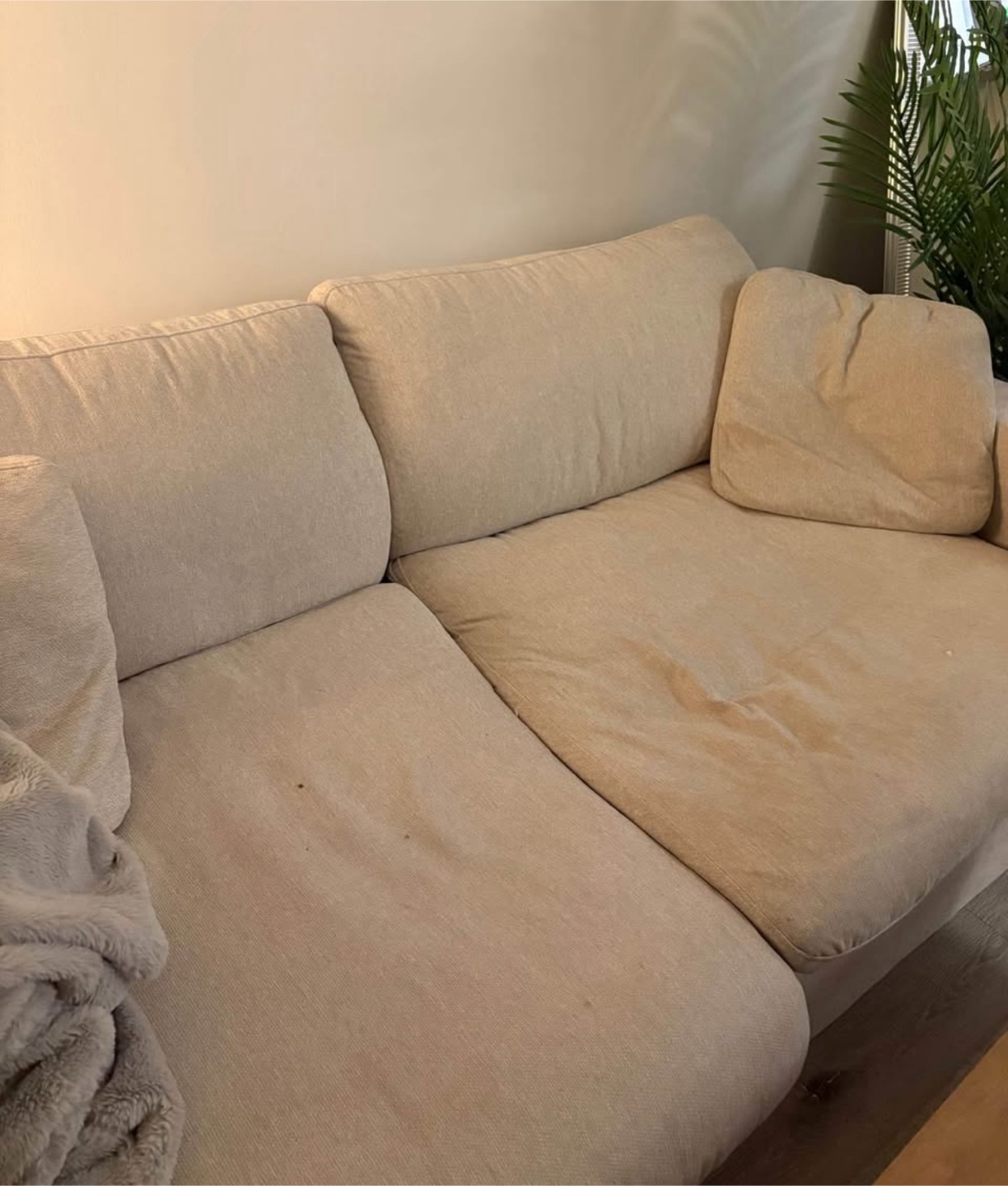 Comfortable Beige Sofa - 87" Wide - photo 2