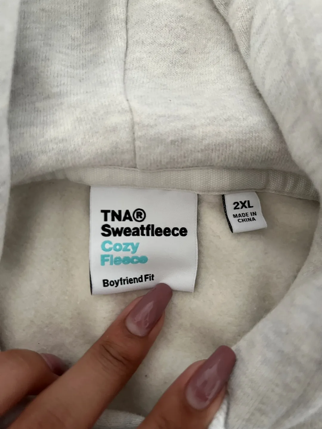 TNA Sweatfleece Cozy Fleece Boyfriend Fit Hoodie 2XL image indicator(2)
