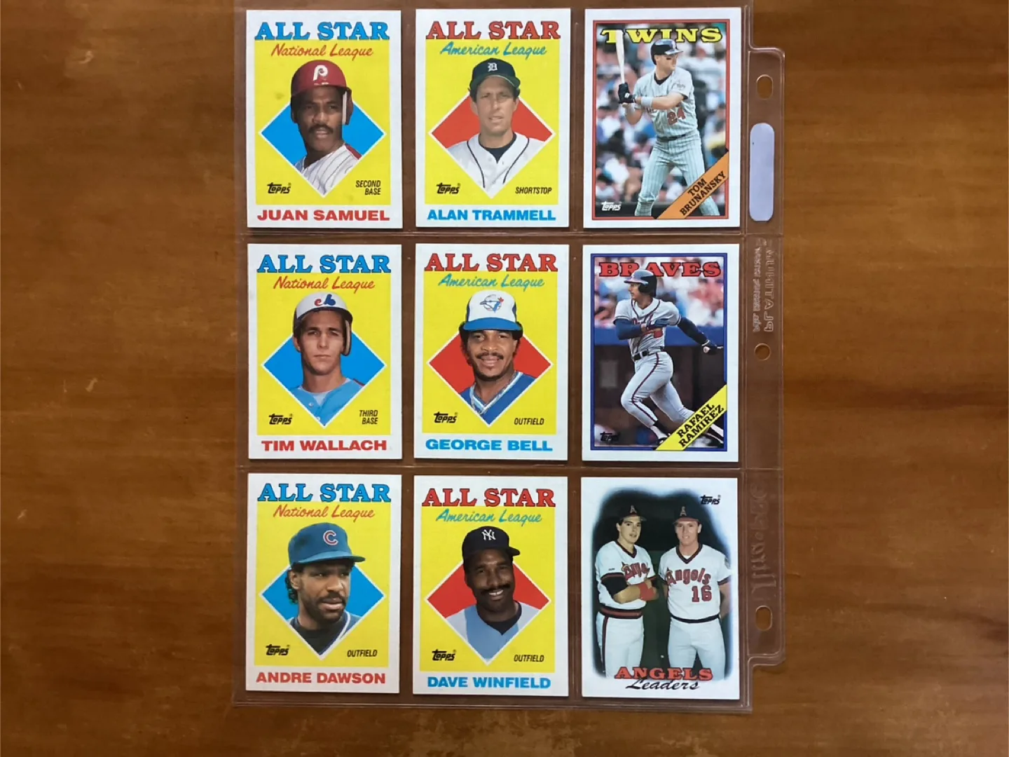 9 1988 TOPPS MLB Cards #’s 375,379,381,389,390,392,498,399,401 thumbnail