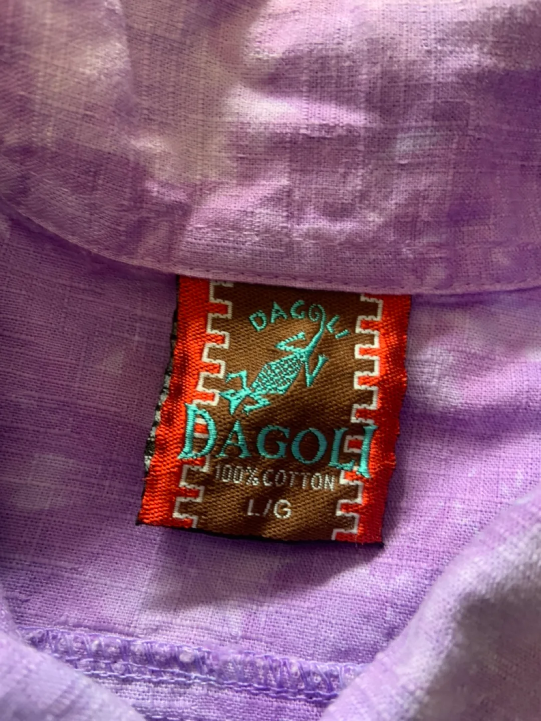 Dagoli Purple Cotton Button-Up Shirt - Size L thumbnail