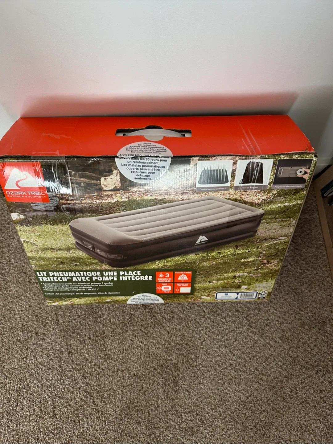 Ozark Trail Tritech Twin Airbed w/ Built-in Pump NEW In Box image indicator(6)